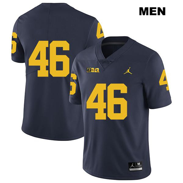 Men's NCAA Michigan Wolverines Matt Brown #46 No Name Navy Jordan Brand Authentic Stitched Legend Football College Jersey EA25B76RS